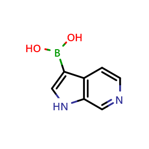 Chemical structure of 1H-pyrrolo[2,3-c]pyridin-3-ylboronic acid , CAS 2096336-08-0, AChemBlock P46261