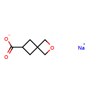 Chemical structure of sodium 2-oxaspiro[3.3]heptane-6-carboxylate , CAS 2095409-78-0, AChemBlock P46267