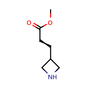 Chemical structure of methyl 3-(azetidin-3-yl)prop-2-enoate , CAS 2092873-48-6, AChemBlock P46272