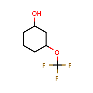 Chemical structure of 3-(trifluoromethoxy)cyclohexanol , CAS 2092719-06-5, AChemBlock P46281