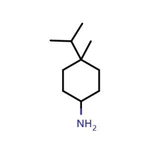 Chemical structure of 4-methyl-4-(propan-2-yl)cyclohexan-1-amine , CAS 2092631-80-4, AChemBlock P46285
