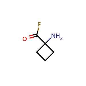 Chemical structure of 1-aminocyclobutane-1-carbonyl fluoride , CAS 2090728-55-3, AChemBlock P46353