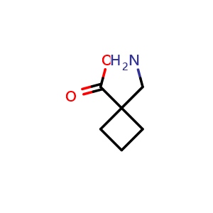 Chemical structure of 1-(aminomethyl)cyclobutane-1-carboxylic acid , CAS 205173-66-6, AChemBlock P46413