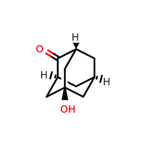 Chemical structure of (1R,3S,5s,7s)-5-hydroxyadamantan-2-one , CAS 20098-14-0, AChemBlock P46443