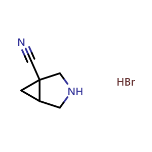 Chemical structure of 3-azabicyclo[3.1.0]hexane-1-carbonitrile hydrobromide , CAS 2007919-32-4, AChemBlock P46447