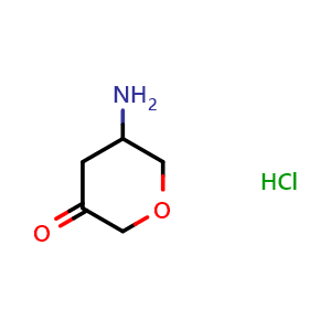 Chemical structure of 5-aminooxan-3-one hydrochloride , CAS 2007916-70-1, AChemBlock P46448