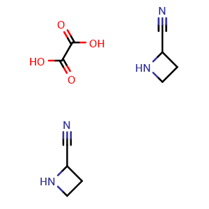Chemical structure of bis(azetidine-2-carbonitrile); oxalic acid , CAS 2007909-38-6, AChemBlock P46449