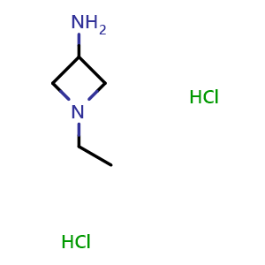Chemical structure of 1-ethylazetidin-3-amine dihydrochloride , CAS 1955515-46-4, AChemBlock P46517