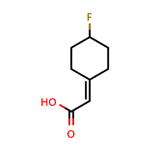 Chemical structure of (4-Difluoro-cyclohexylidene)-acetic acid , CAS 1936487-74-9, AChemBlock P46551