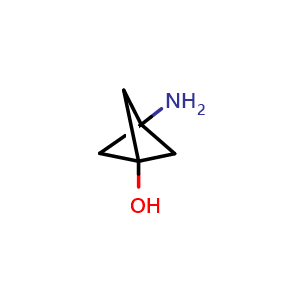 Chemical structure of 3-aminobicyclo[1.1.1]pentan-1-ol , CAS 1936222-91-1, AChemBlock P46563