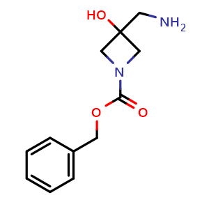 Chemical structure of benzyl 3-(aminomethyl)-3-hydroxyazetidine-1-carboxylate , CAS 1935642-45-7, AChemBlock P46573