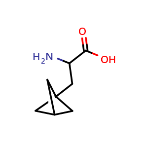 Chemical structure of 2-amino-3-{bicyclo[1.1.1]pentan-1-yl}propanoic acid , CAS 1934279-44-3, AChemBlock P46617