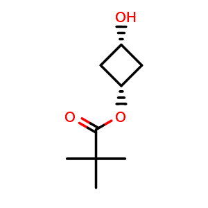 Chemical structure of cis-3-hydroxycyclobutyl 2,2-dimethylpropanoate , CAS 1932016-87-9, AChemBlock P46668