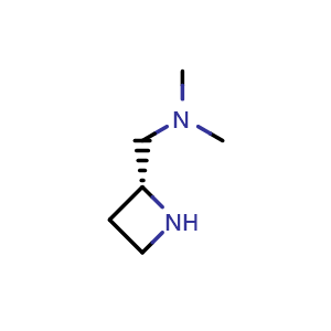 Chemical structure of {[(2R)-azetidin-2-yl]methyl}dimethylamine , CAS 1931944-95-4, AChemBlock P46672