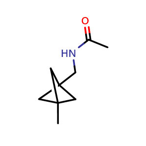 Chemical structure of N-({3-methylbicyclo[1.1.1]pentan-1-yl}methyl)acetamide , CAS 1886967-33-4, AChemBlock P46762