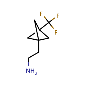 Chemical structure of 2-[3-(trifluoromethyl)bicyclo[1.1.1]pentan-1-yl]ethan-1-amine , CAS 1886967-18-5, AChemBlock P46769