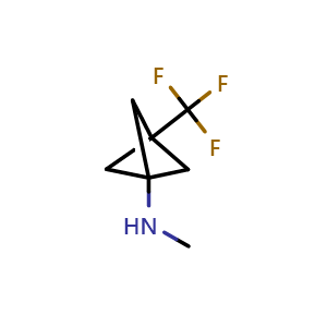 Chemical structure of N-methyl-3-(trifluoromethyl)bicyclo[1.1.1]pentan-1-amine , CAS 1886967-15-2, AChemBlock P46771