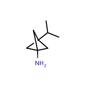 Chemical structure of 3-(propan-2-yl)bicyclo[1.1.1]pentan-1-amine , CAS 1886966-99-9, AChemBlock P46782
