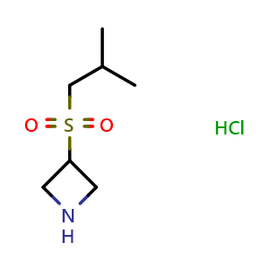 Chemical structure of 3-(2-methylpropanesulfonyl)azetidine hydrochloride , CAS 1864063-82-0, AChemBlock P46820