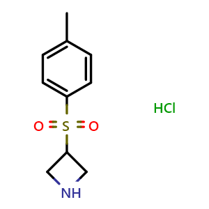 Chemical structure of 3-(4-methylbenzenesulfonyl)azetidine hydrochloride , CAS 1864053-53-1, AChemBlock P46825