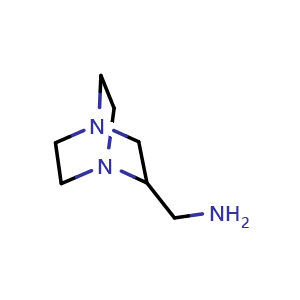Chemical structure of {1,4-diazabicyclo[2.2.2]octan-2-yl}methanamine , CAS 186348-51-6, AChemBlock P46831