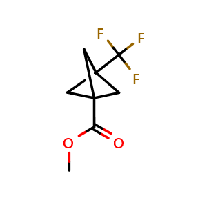Chemical structure of methyl 3-(trifluoromethyl)bicyclo[1.1.1]pentane-1-carboxylate , CAS 1850815-92-7, AChemBlock P46844