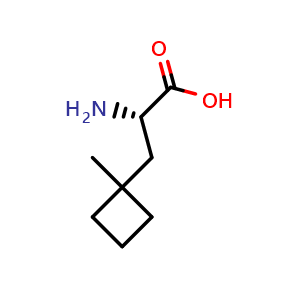 Chemical structure of (2S)-2-amino-3-(1-methylcyclobutyl)propanoic acid , CAS 1844992-13-7, AChemBlock P46853