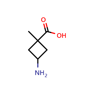 Chemical structure of 3-amino-1-methylcyclobutane-1-carboxylic acid , CAS 1824508-80-6, AChemBlock P46878