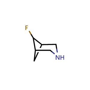 Chemical structure of 6-fluoro-3-azabicyclo[3.1.1]heptane , CAS 1824445-52-4, AChemBlock P46881