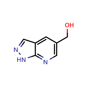 Chemical structure of {1H-pyrazolo[3,4-b]pyridin-5-yl}methanol , CAS 1824400-75-0, AChemBlock P46882