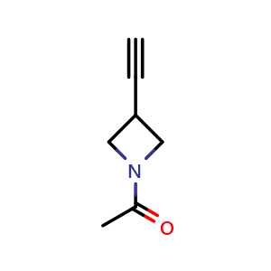 Chemical structure of 1-(3-ethynylazetidin-1-yl)ethan-1-one , CAS 1824062-27-2, AChemBlock P46893