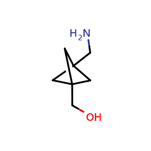 Chemical structure of 3-(aminomethyl)bicyclo[1.1.1]pentan-1-methanol , CAS 1823918-02-0, AChemBlock P46896