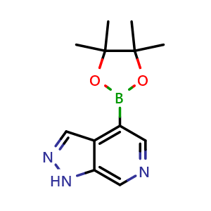 Chemical structure of 4-(tetramethyl-1,3,2-dioxaborolan-2-yl)-1H-pyrazolo[3,4-c]pyridine , CAS 1809447-77-5, AChemBlock P46983