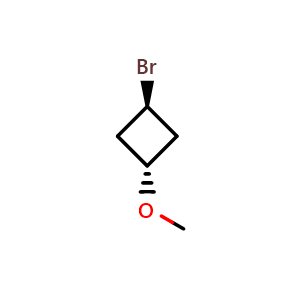 Chemical structure of (1r,3r)-1-bromo-3-methoxycyclobutane , CAS 1807901-44-5, AChemBlock P47002