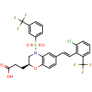 3-[(2S)-6-[(E)-2-[2-chloro-6-(trifluoromethyl)phenyl]ethenyl]-4-[3-(trifluoromethyl)benzenesulfonyl]-3,4-dihydro-2H-1,4-benzoxazin-2-yl]propanoic acid