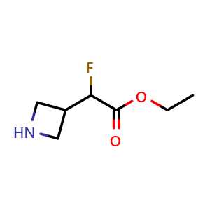 Chemical structure of ethyl 2-(azetidin-3-yl)-2-fluoroacetate , CAS 1804129-87-0, AChemBlock P47016