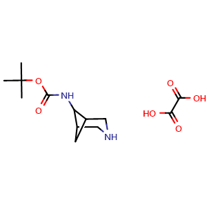 Chemical structure of oxalic acid; tert-butyl N-{3-azabicyclo[3.1.1]heptan-6-yl}carbamate , CAS 1803607-90-0, AChemBlock P47023