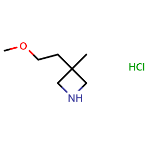 Chemical structure of 3-(2-methoxyethyl)-3-methylazetidine hydrochloride , CAS 1803606-97-4, AChemBlock P47025