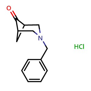 Chemical structure of 3-benzyl-3-azabicyclo[3.1.1]heptan-6-one hydrochloride , CAS 1803581-83-0, AChemBlock P47073