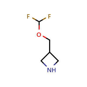 Chemical structure of 3-[(difluoromethoxy)methyl]azetidine , CAS 1803570-38-8, AChemBlock P47076