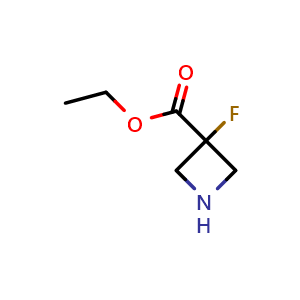 Chemical structure of ethyl 3-fluoroazetidine-3-carboxylate , CAS 1803561-56-9, AChemBlock P47080