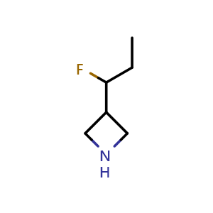 Chemical structure of 3-(1-fluoropropyl)azetidine , CAS 1785430-06-9, AChemBlock P47119