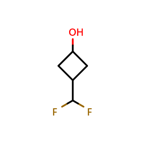 Chemical structure of 3-(difluoromethyl)cyclobutan-1-ol , CAS 1785332-95-7, AChemBlock P47125