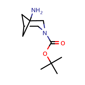 Chemical structure of tert-butyl 1-amino-3-azabicyclo[3.1.1]heptane-3-carboxylate , CAS 1784306-64-4, AChemBlock P47145