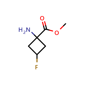 Chemical structure of methyl 1-amino-3-fluorocyclobutane-1-carboxylate , CAS 1782412-49-0, AChemBlock P47186