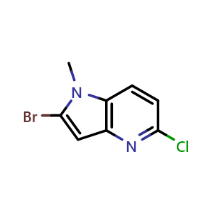 Chemical structure of 2-bromo-5-chloro-1-methyl-1H-pyrrolo[3,2-b]pyridine , CAS 1782305-23-0, AChemBlock P47190