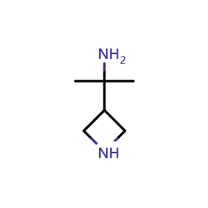 Chemical structure of 2-(azetidin-3-yl)propan-2-amine , CAS 1782030-25-4, AChemBlock P47194