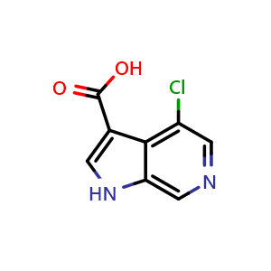 Chemical structure of 4-chloro-1H-pyrrolo[2,3-c]pyridine-3-carboxylic acid , CAS 1781899-30-6, AChemBlock P47196