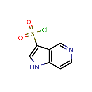 Chemical structure of 1H-pyrrolo[3,2-c]pyridine-3-sulfonyl chloride , CAS 1781898-40-5, AChemBlock P47198