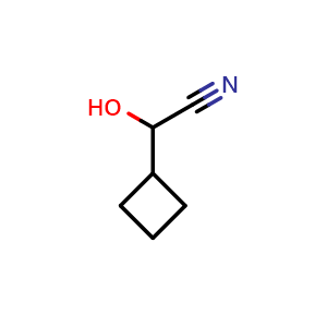 Chemical structure of 2-cyclobutyl-2-hydroxyacetonitrile , CAS 177793-94-1, AChemBlock P47263